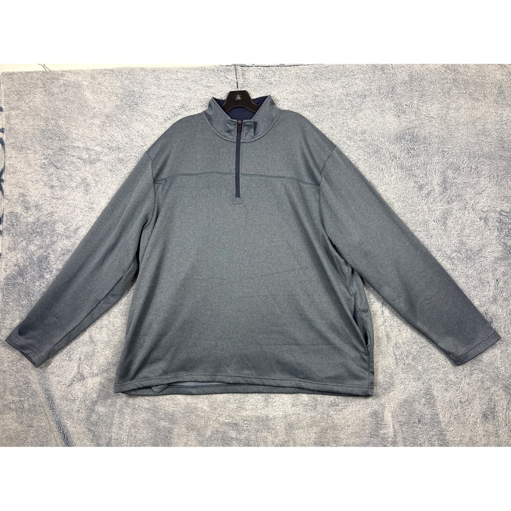 Callaway Mens XXL Blue Quarter Zip Pullover Textured Long Sleeve Golf Sweater
